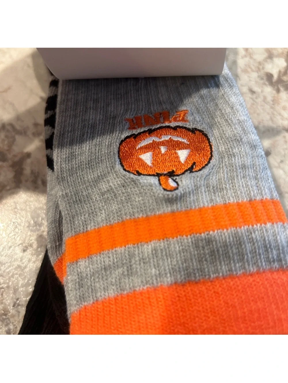 VS PINK Halloween Pumpkin and Skeleton 2-Pack Crew Socks NEW